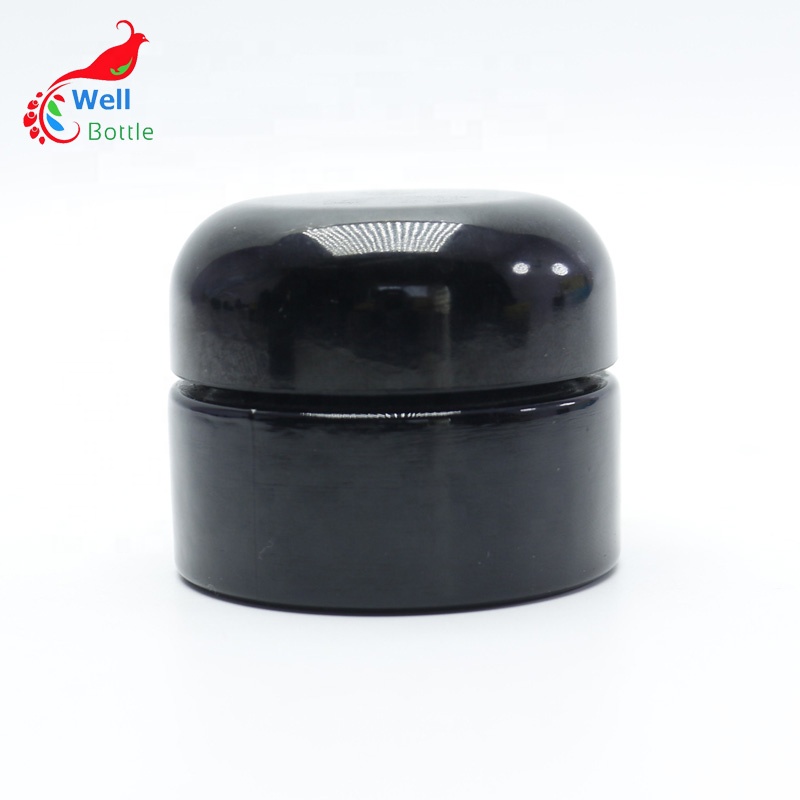 wholesale dark violet black hemp container round concentrate glass jar VJ-27S