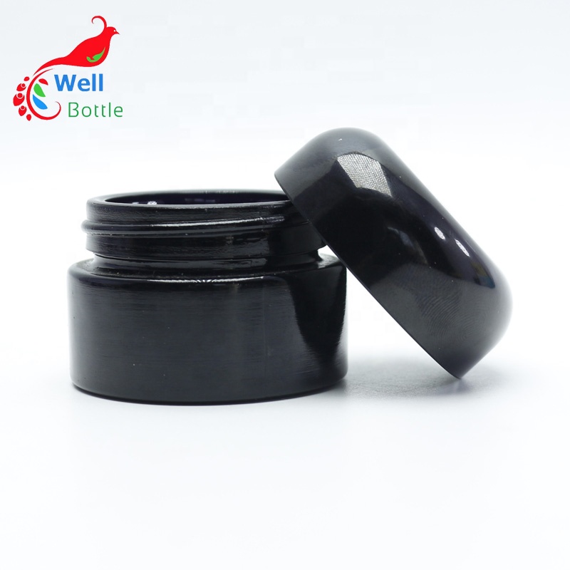 wholesale dark violet black hemp container round concentrate glass jar VJ-27S