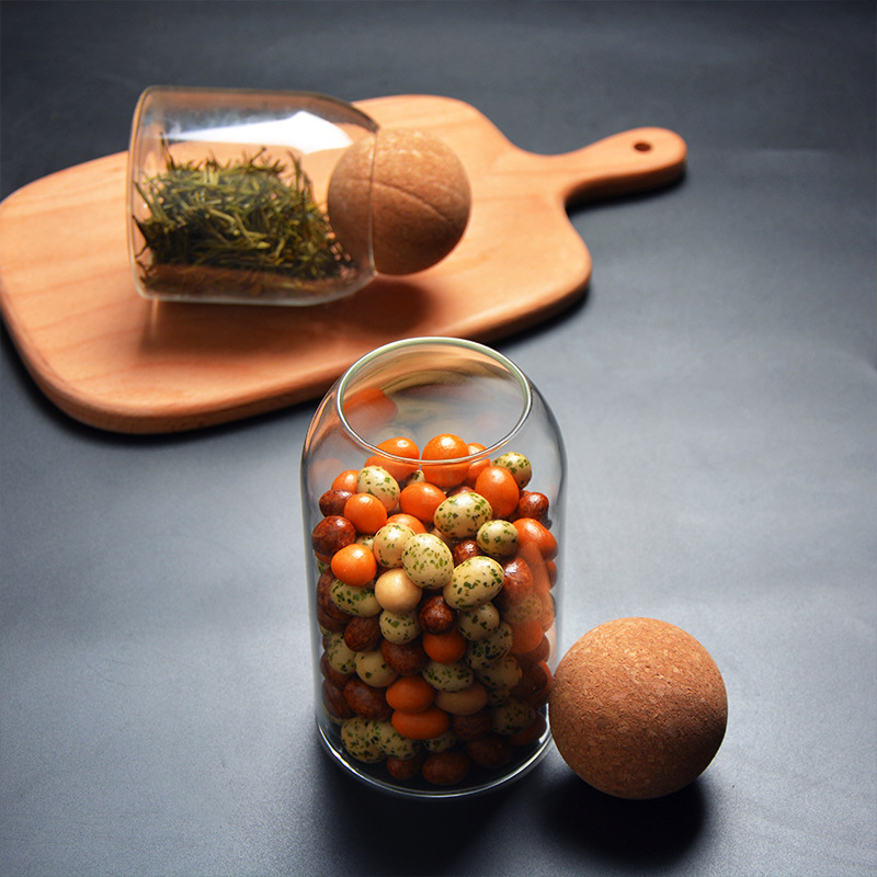 wholesale decorate sugar candy food glass jars bottles with cork lid