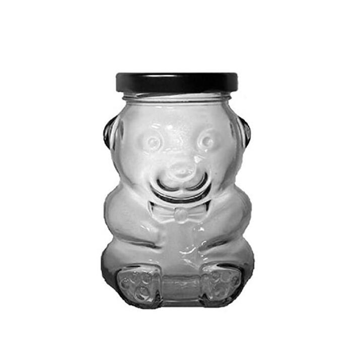 wholesale decorative teddy bear shaped clear glass jar and container supplier with lids