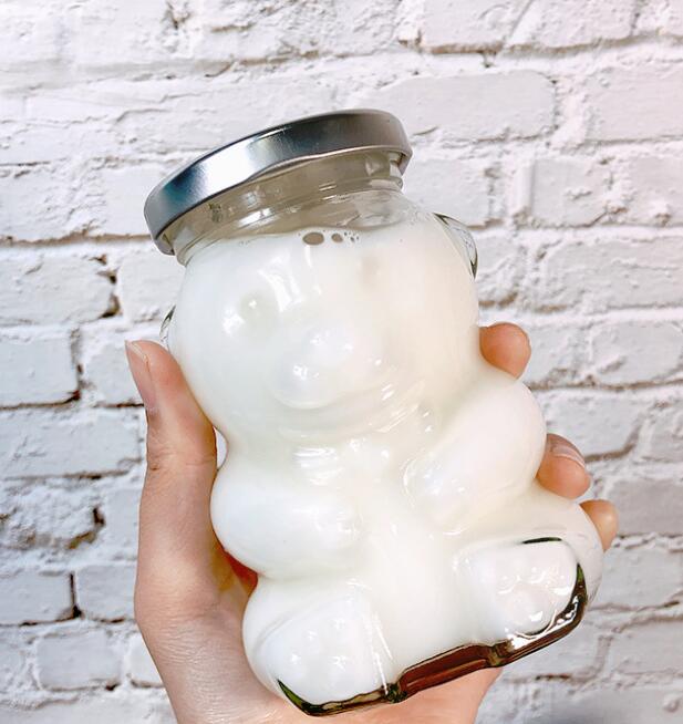 wholesale decorative teddy bear shaped clear glass jar and container supplier with lids