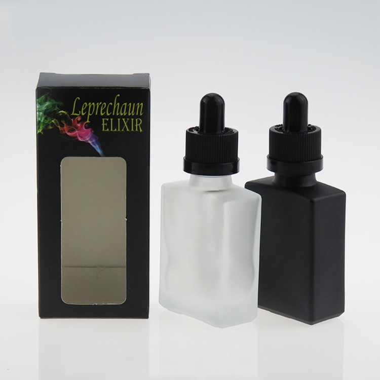 wholesale e liquid clear essential oil bottle with dropper square paper box for 30ml glass dropper bottles mass stock
