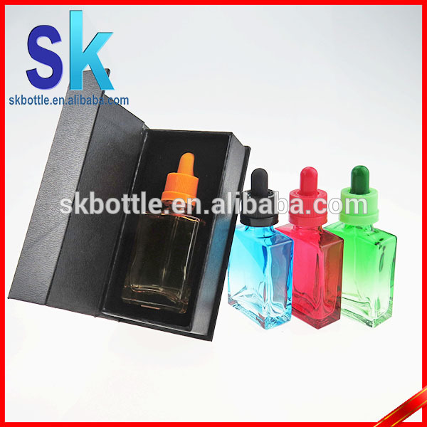 wholesale e liquid clear essential oil bottle with dropper square paper box for 30ml glass dropper bottles mass stock