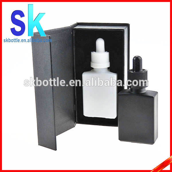 wholesale e liquid clear essential oil bottle with dropper square paper box for 30ml glass dropper bottles mass stock