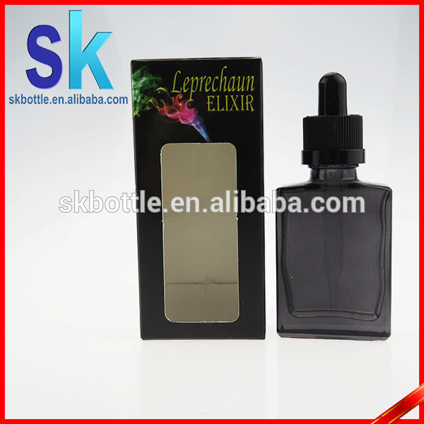 wholesale e liquid clear essential oil bottle with dropper square paper box for 30ml glass dropper bottles mass stock