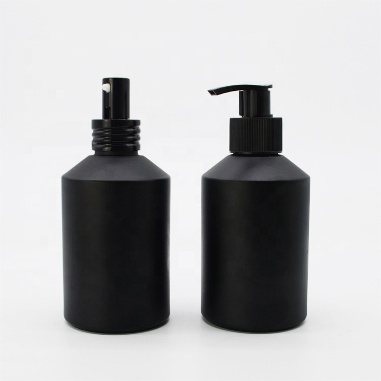 wholesale eco friendly matte frosted black 200ml glass bottle hand wash lotion bottle with pump