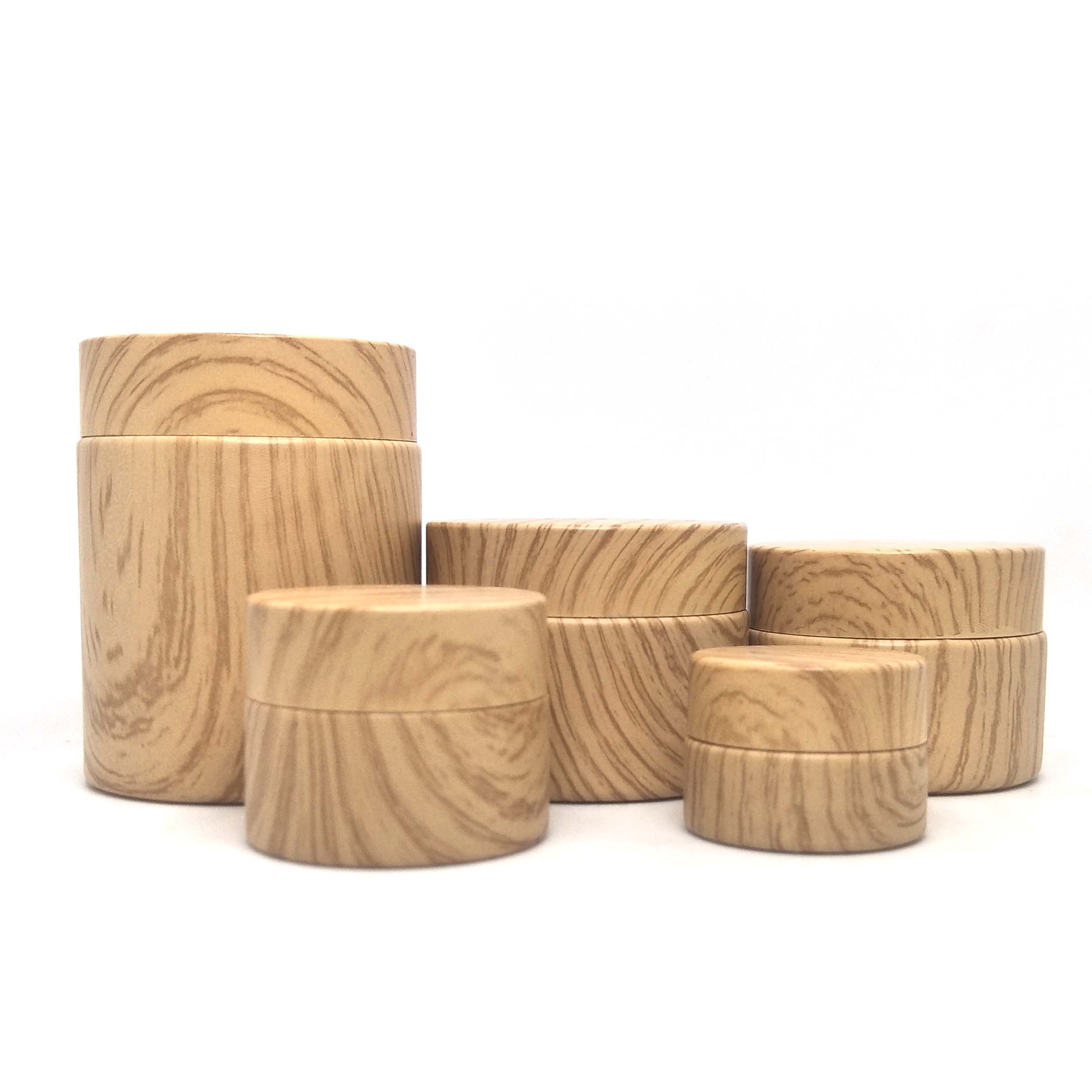 wholesale elegant Wood grain glass jar for cosmetic frosted cream empty jar