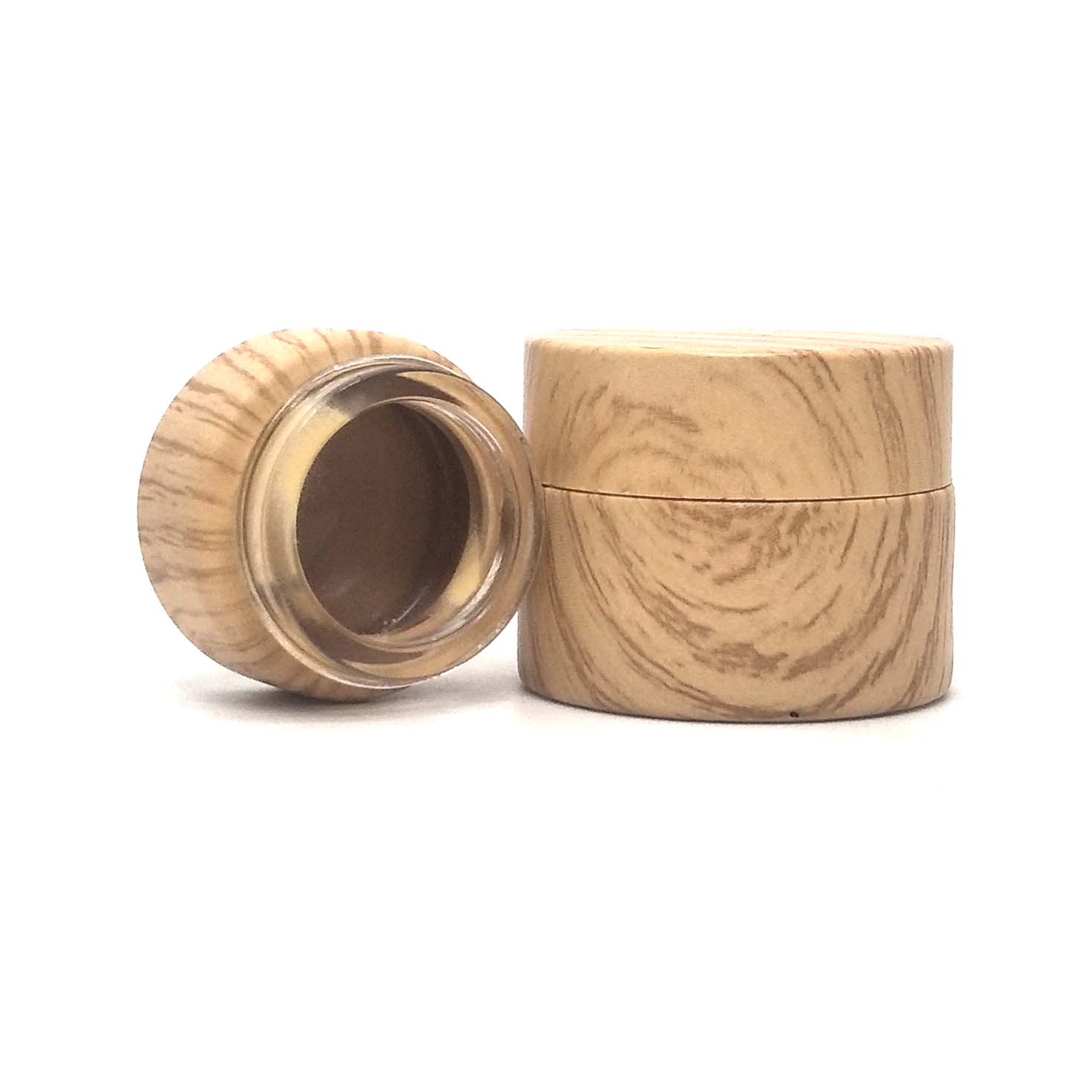 wholesale elegant Wood grain glass jar for cosmetic frosted cream empty jar