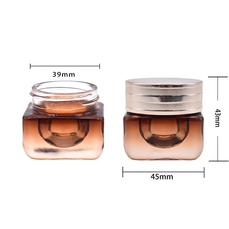 wholesale empty 0.5oz glass jar cosmetic square glass bottle eyes care cream use
