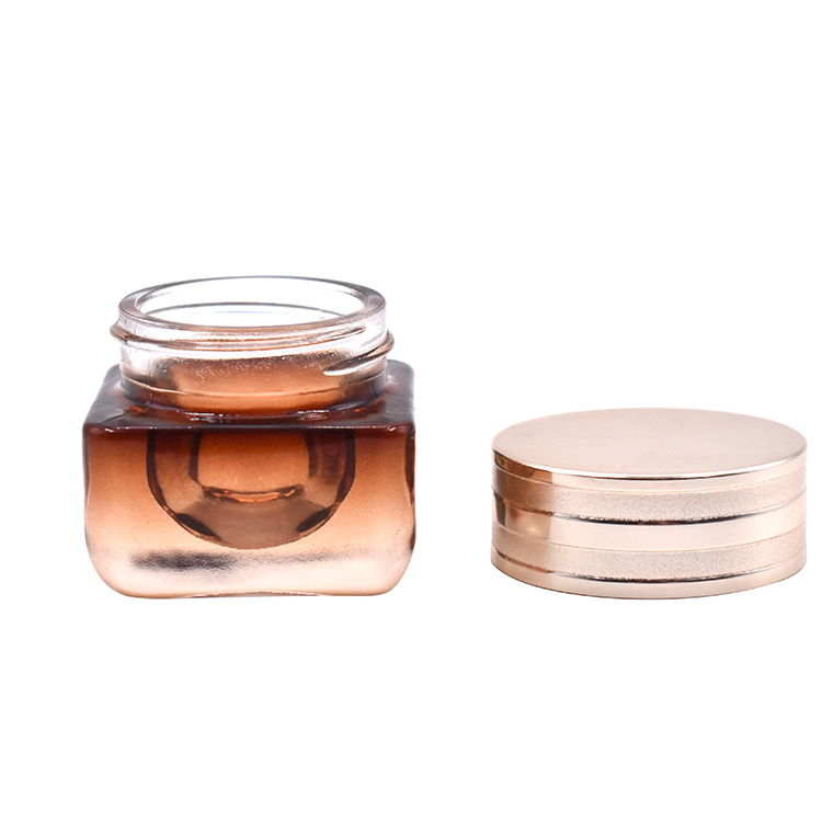 wholesale empty 0.5oz glass jar cosmetic square glass bottle eyes care cream use