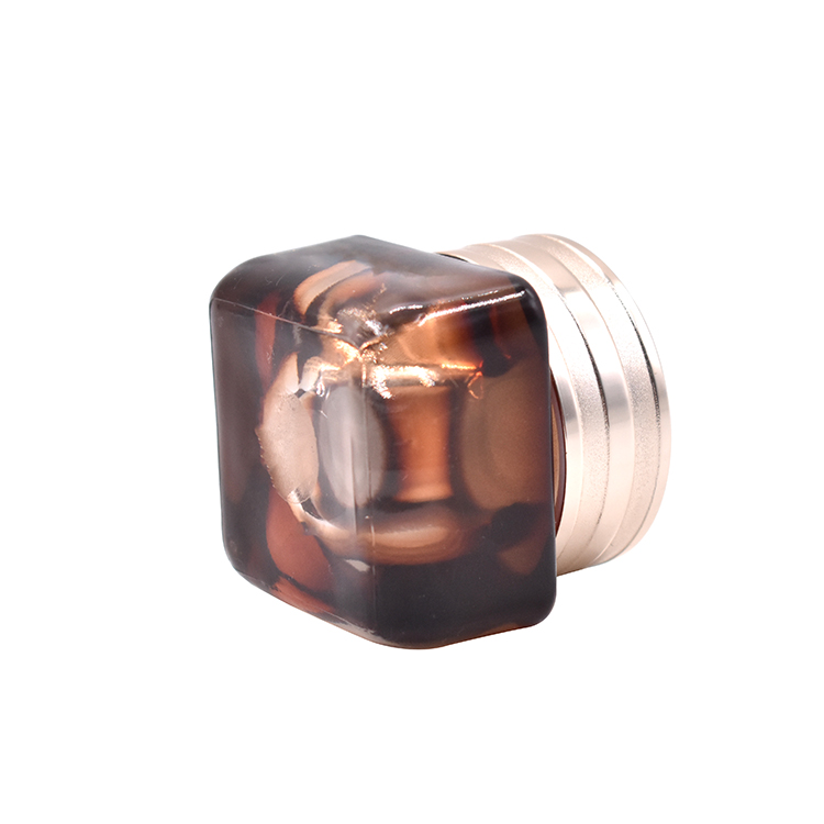 wholesale empty 0.5oz glass jar cosmetic square glass bottle eyes care cream use