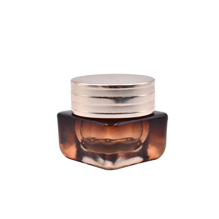 wholesale empty 0.5oz glass jar cosmetic square glass bottle eyes care cream use