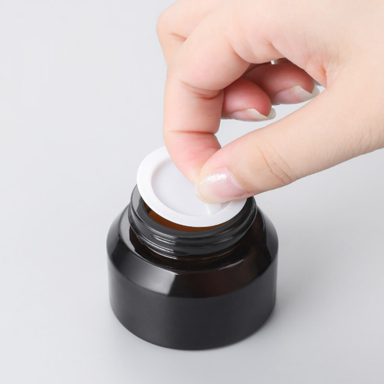 wholesale empty 15g 30g 50g amber Inclined shoulder glass jar cosmetic packaging container face cream glass jar
