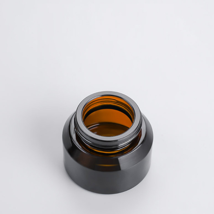 wholesale empty 15g 30g 50g amber Inclined shoulder glass jar cosmetic packaging container face cream glass jar