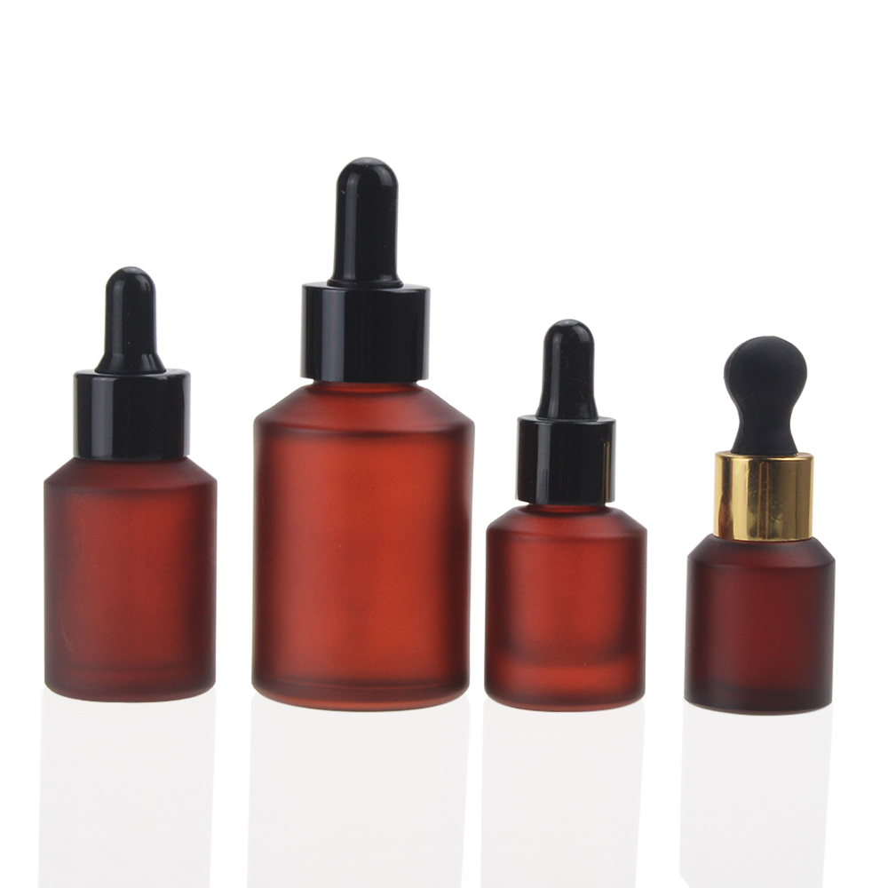 wholesale empty 15ml rose red frosted round glass essential oil dropper bottle,15 ml glass dropper container for essential oil