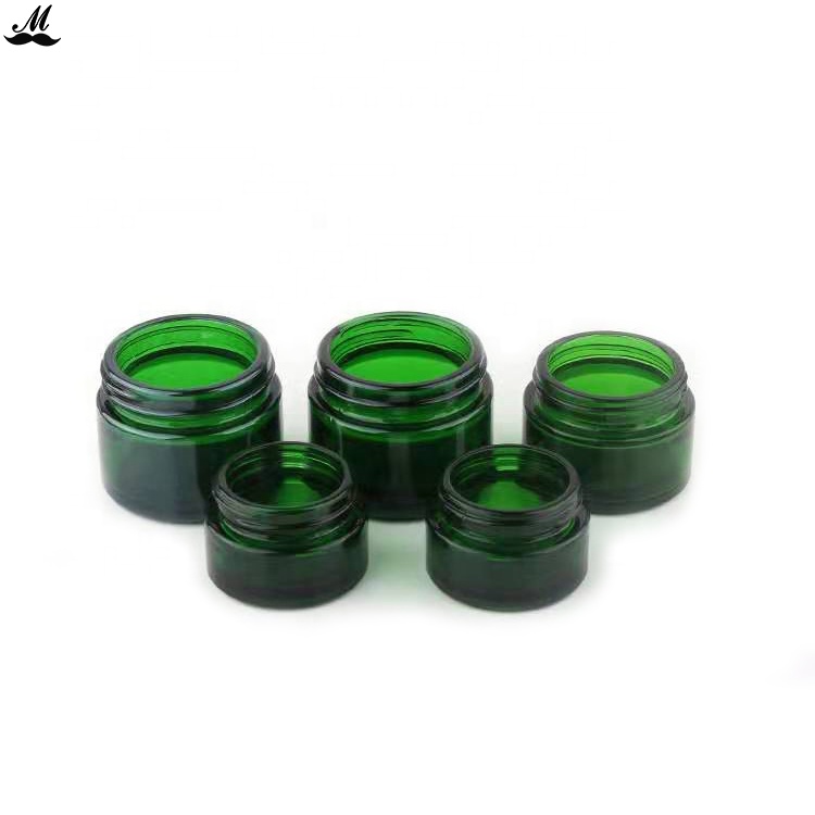 wholesale empty 20g 30g 50g green amber clear glass cosmetic facial cream glass jar
