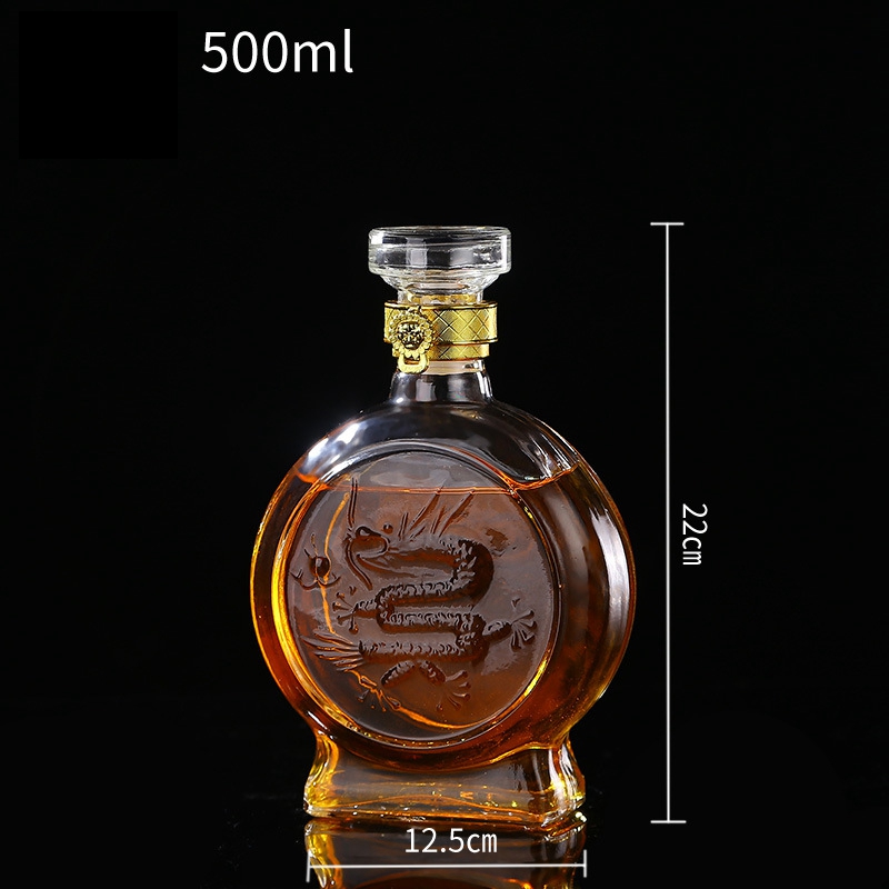 wholesale empty  500ml 700ml 750ml  glass wine bottle with cap and lip for vodka XO