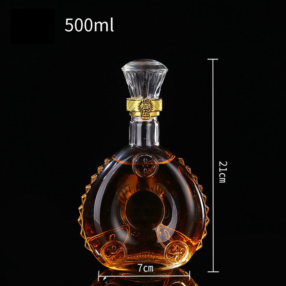 wholesale empty 500ml 700ml 750ml glass wine bottle with cap and lip for vodka XO