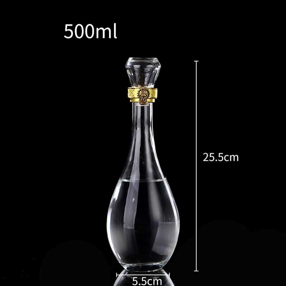 wholesale empty 500ml 700ml 750ml glass wine bottle with cap and lip for vodka XO