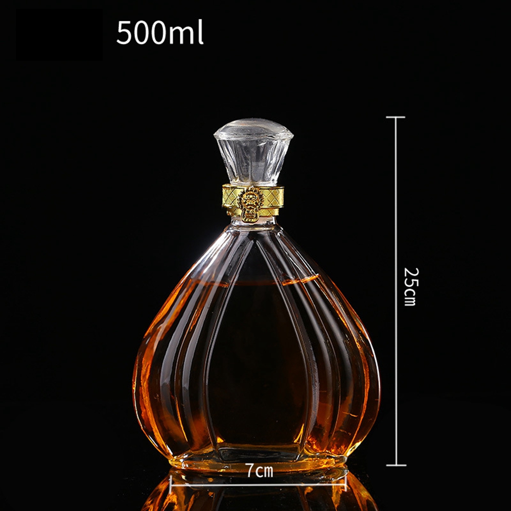 wholesale empty 500ml 700ml 750ml glass wine bottle with cap and lip for vodka XO