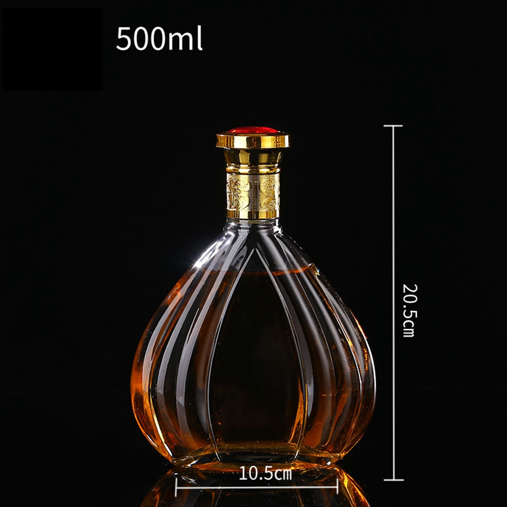 wholesale empty 500ml 700ml 750ml glass wine bottle with cap and lip for vodka XO