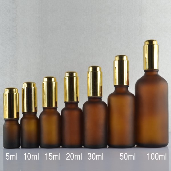 wholesale empty 5ml 10ml 15ml 20ml 30ml 50ml 100ml Push Button Serum Dropper glass essential oil bottle