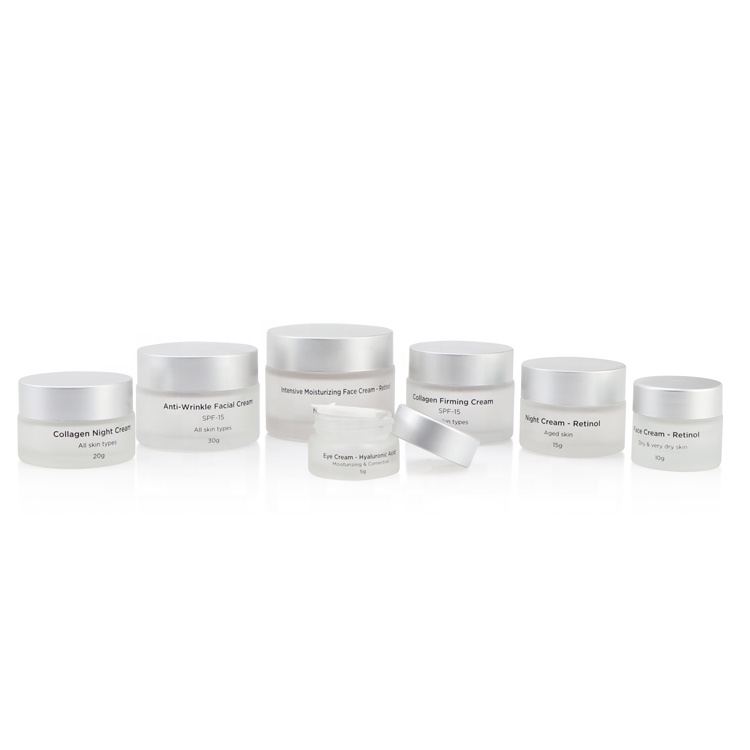 wholesale empty 5ml 10ml 15ml 20ml 30ml 50ml 100ml frosted glass cream jar skin Care cosmetic cream jars packaging
