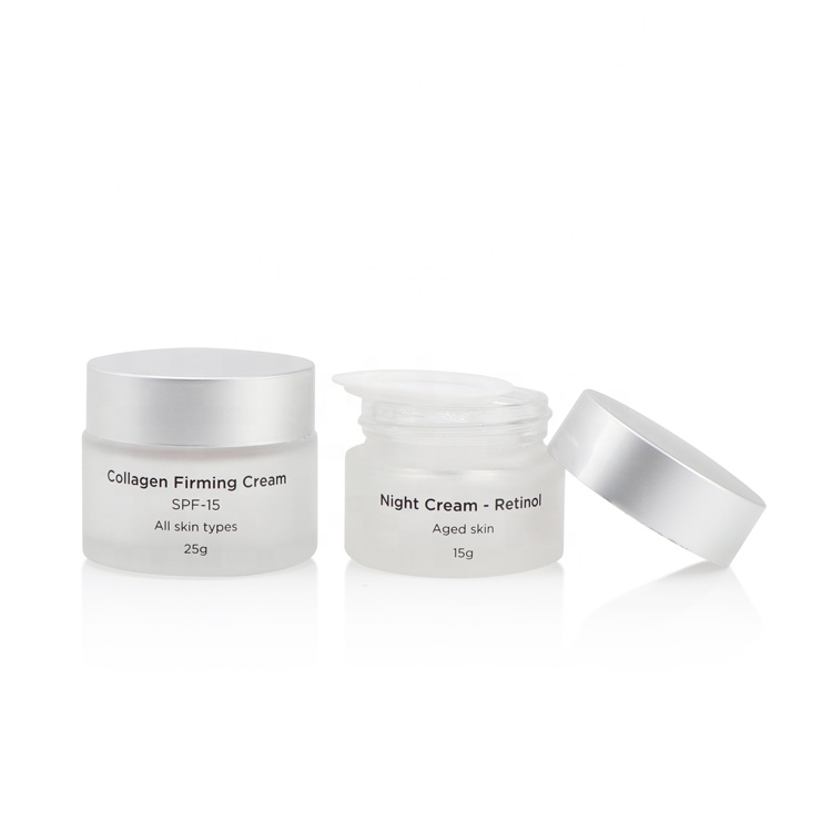 wholesale empty 5ml 10ml 15ml 20ml 30ml 50ml 100ml frosted glass cream jar skin Care cosmetic cream jars packaging