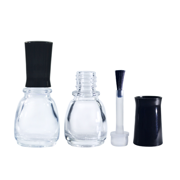 wholesale empty 5ml matte black frosted glass uv gel nail polish bottle