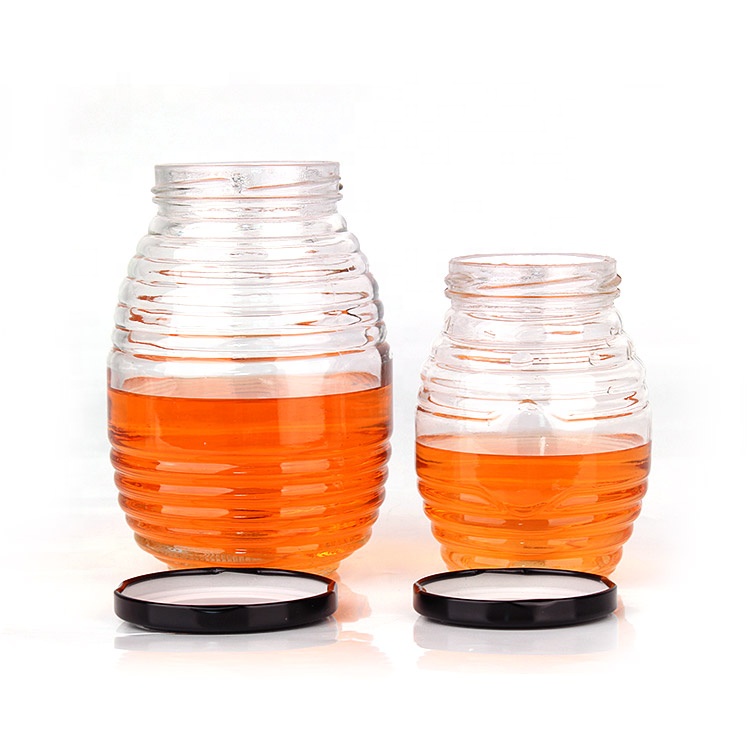 wholesale empty 70ml 180ml 380ml 730ml glass honey Jam food bottle jar with metal lid