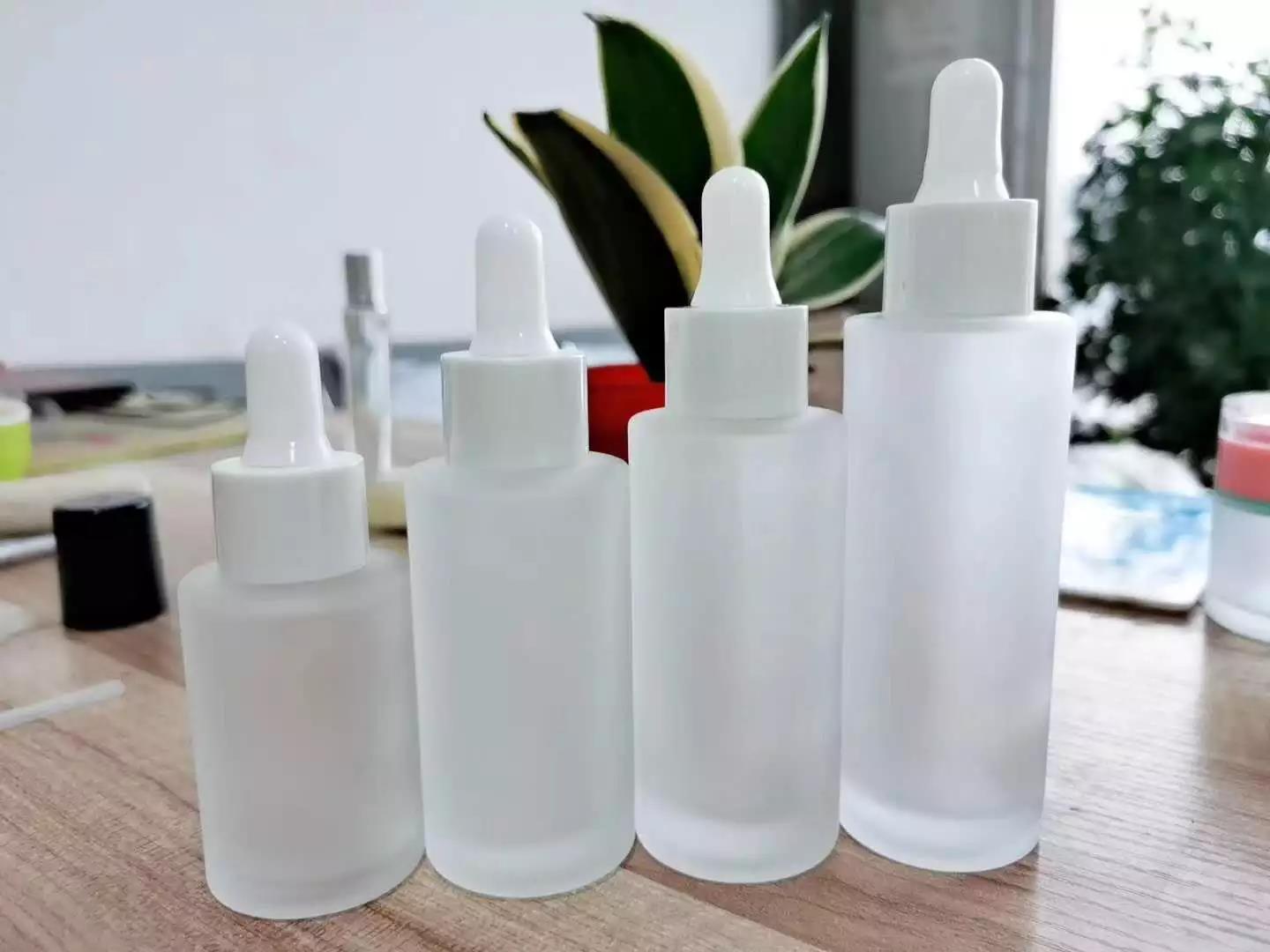 wholesale empty clear froste luxury face serum bottles 30 ml with dropper