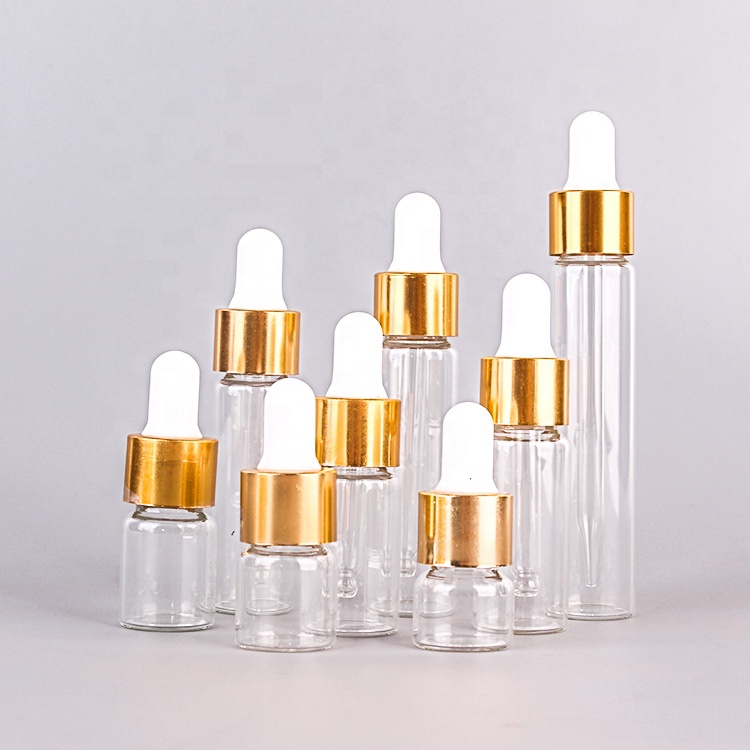wholesale empty glass dropper bottle for essential oil cosmetic packaging serum bottle with dropper