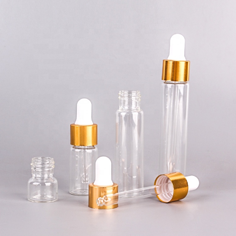wholesale empty glass dropper bottle for essential oil cosmetic packaging serum bottle with dropper