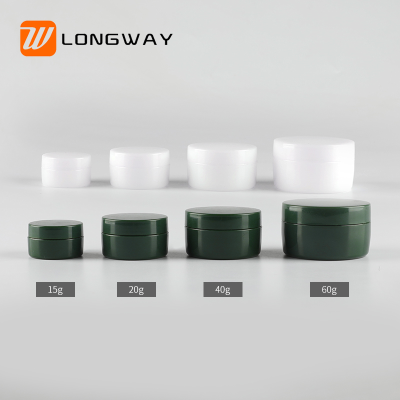 wholesale empty green plastic wide mouth body butter jar containers for cream 2oz