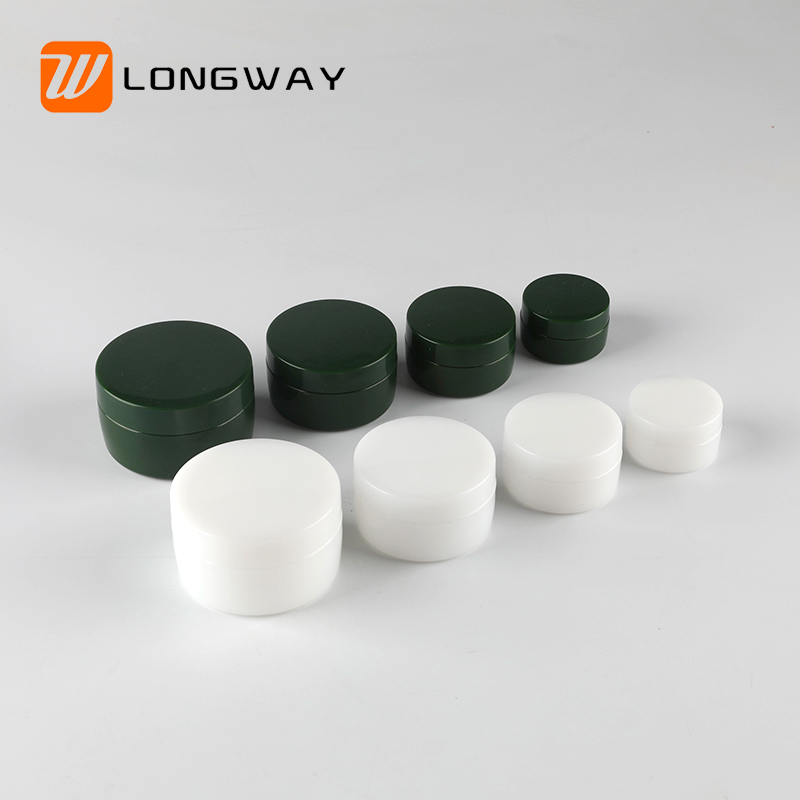wholesale empty green plastic wide mouth body butter jar containers for cream 2oz