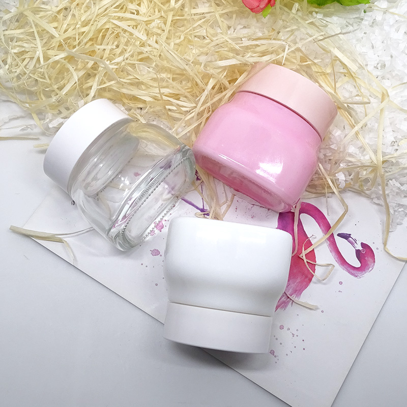 wholesale empty natural cosmetics containers square face cream glass jars
