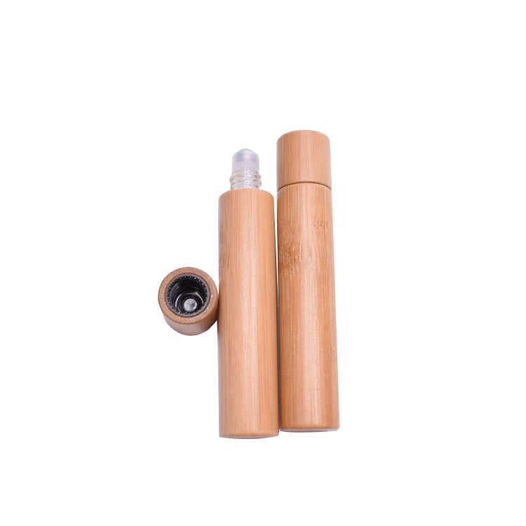 wholesale empty nature roller ball perfume bottle package 10ml 20ml bamboo roller ball deodorant bottle