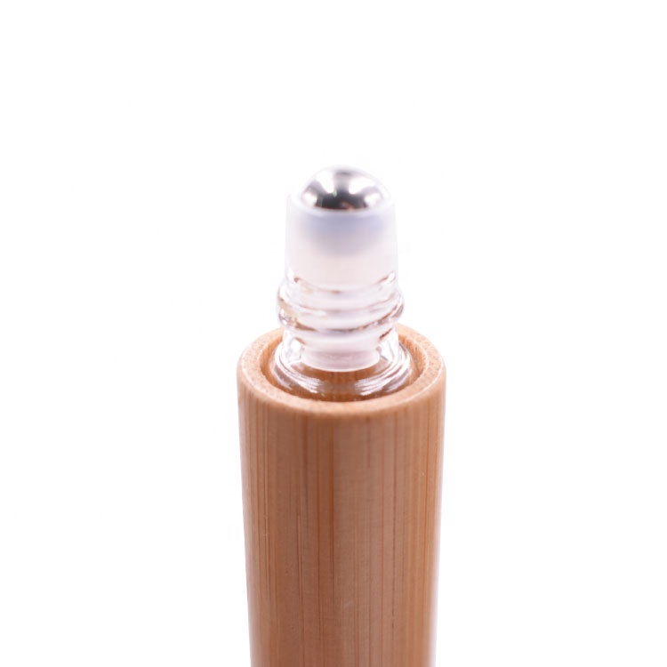 wholesale empty nature roller ball perfume bottle package 10ml 20ml bamboo roller ball deodorant bottle