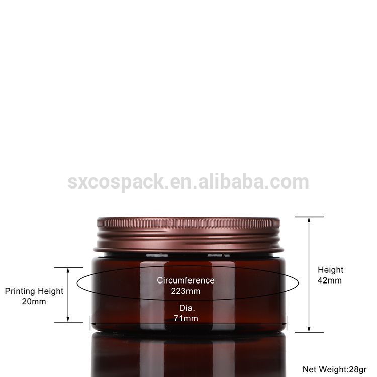 wholesale empty pet 100g 120g 150g Amber Cream Jar, 150g PET jar, 100ml cream jar