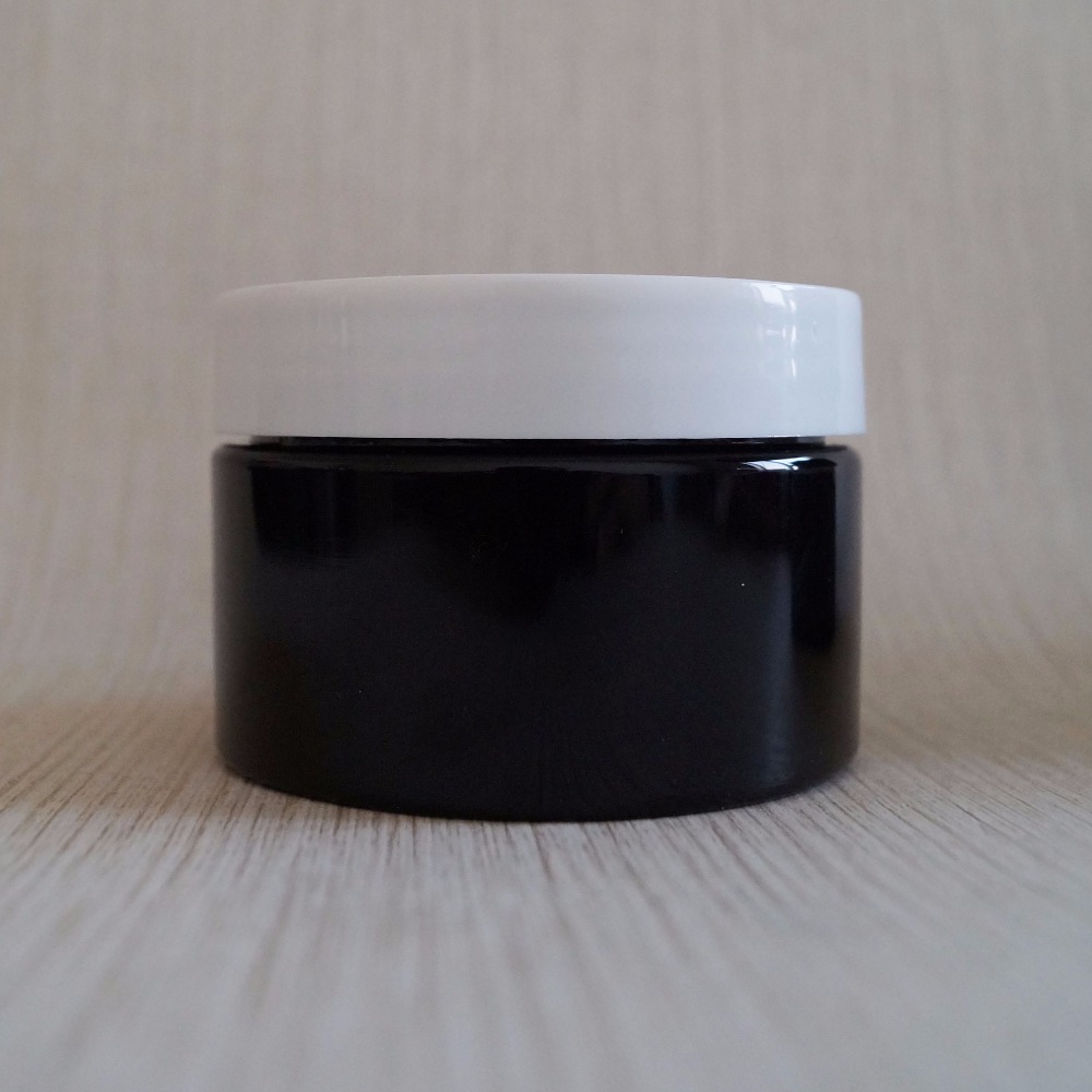 wholesale empty round black 60ml cosmetic pet 2 ounce plastic jar with lid