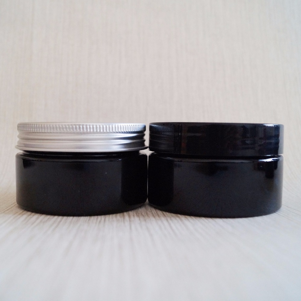wholesale empty round black 60ml cosmetic pet 2 ounce plastic jar with lid
