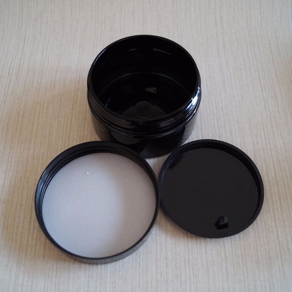 wholesale empty round black 60ml cosmetic pet 2 ounce plastic jar with lid