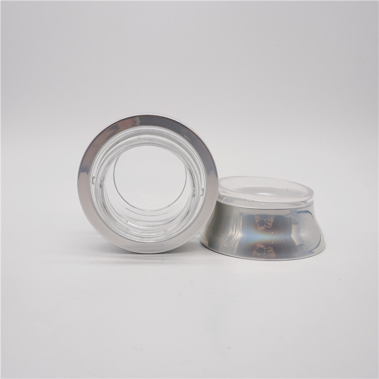 wholesale empty silver color high grade fancy 50g glass jar containers for beauty products cream