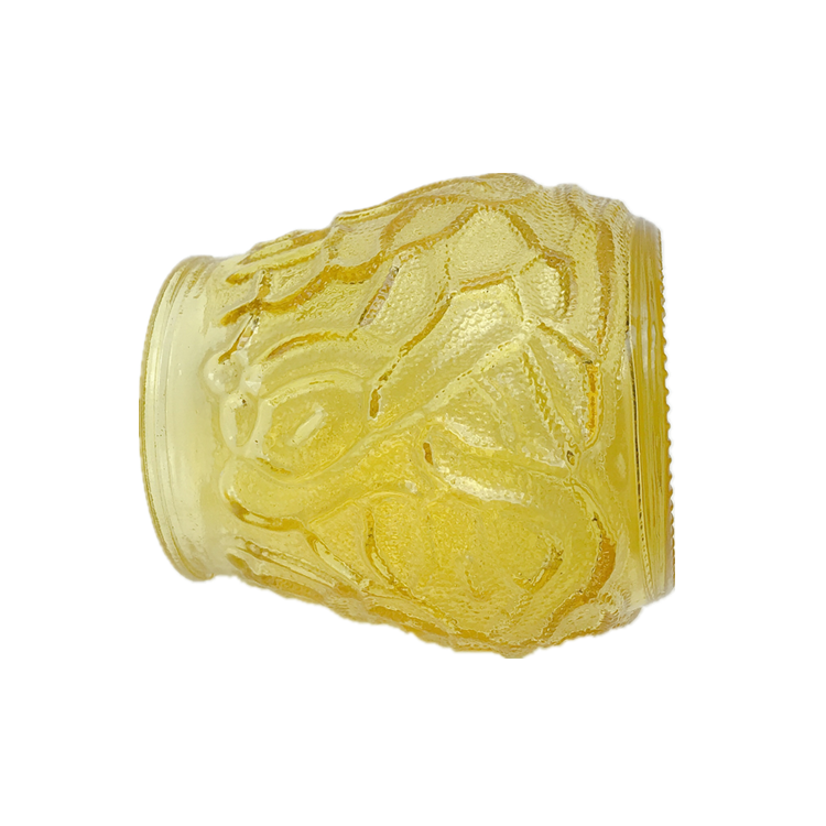 wholesale empty yellow embossed glass jar for scented candle