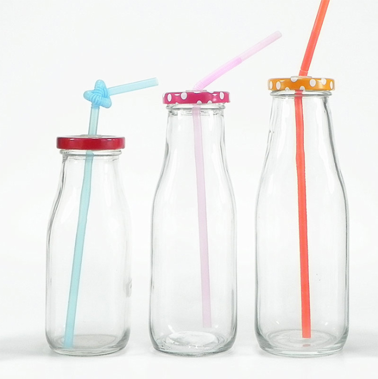 wholesale export Clear Milk Bottle drinking glass bottle beverage glass bottle 320ML 420ML 500 ML