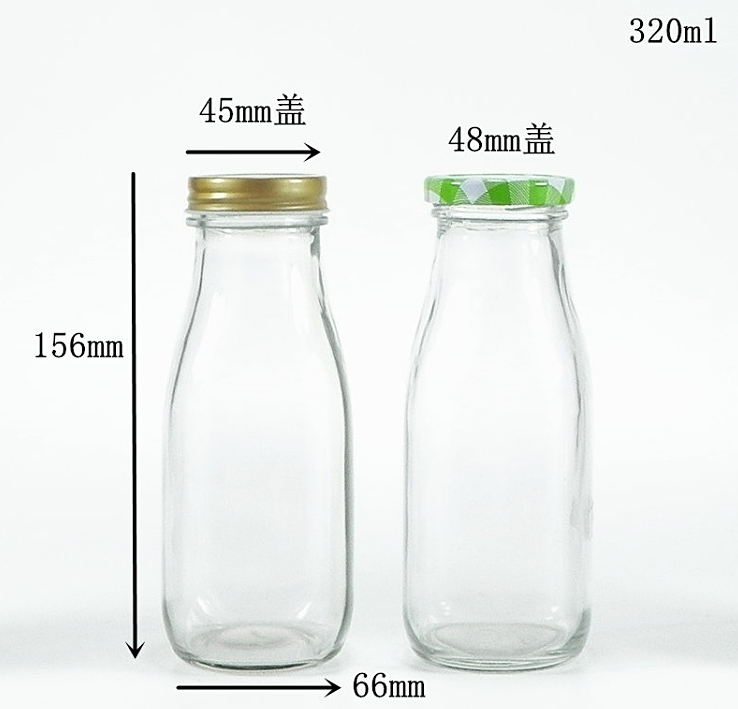 wholesale export Clear Milk Bottle drinking glass bottle beverage glass bottle 320ML 420ML 500 ML