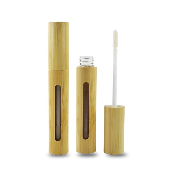 wholesale eyeline mascara empty lipstick container clear bamboo 10ml 15ml lip gloss tube for eyelash cream