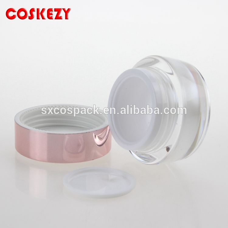 wholesale face cream acrylic plastic jar with lid 15g pearl white cosmetic packaging