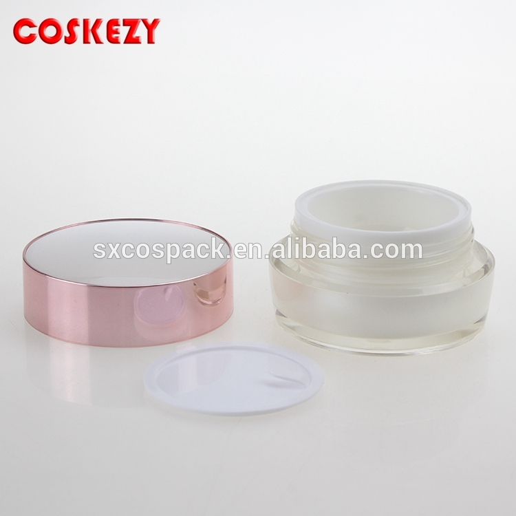 wholesale face cream acrylic plastic jar with lid 15g pearl white cosmetic packaging