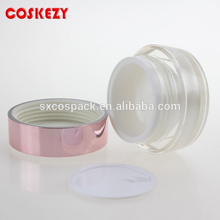 wholesale face cream acrylic plastic jar with lid 15g pearl white cosmetic packaging